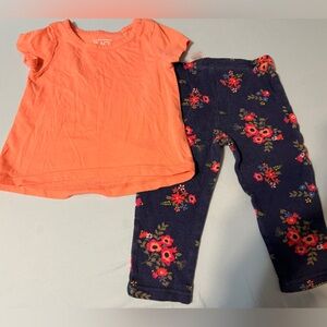 Set of two tshirts w/ leggings. 12 months assorted colors